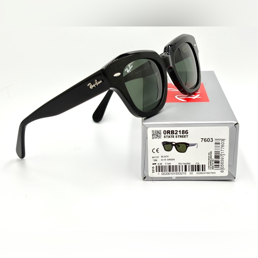 Ray-Ban Womens Ray-Ban Sunglasses State Street RB2186 901/31 49-145 - Picture 7 of 14